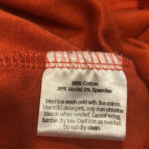 EDDIE BAUER WOMENS LONG SLEEVE V NECK TOP TANGERINE ORANGE SIZE LARGE - Picture 8 of 12